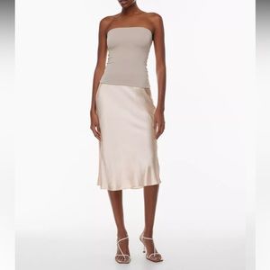 Aritzia Babaton satin midi slip skirt size 2